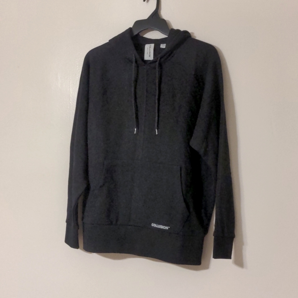 Collusion print  black hoodie size us 2